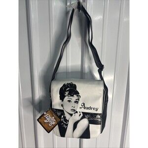 Audrey Hepburn Y2k Radio Days Messenger Bag Black And White NWT